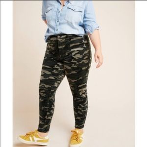 NWT Anthro Camo High-Rise Skinny Corduroy Pants